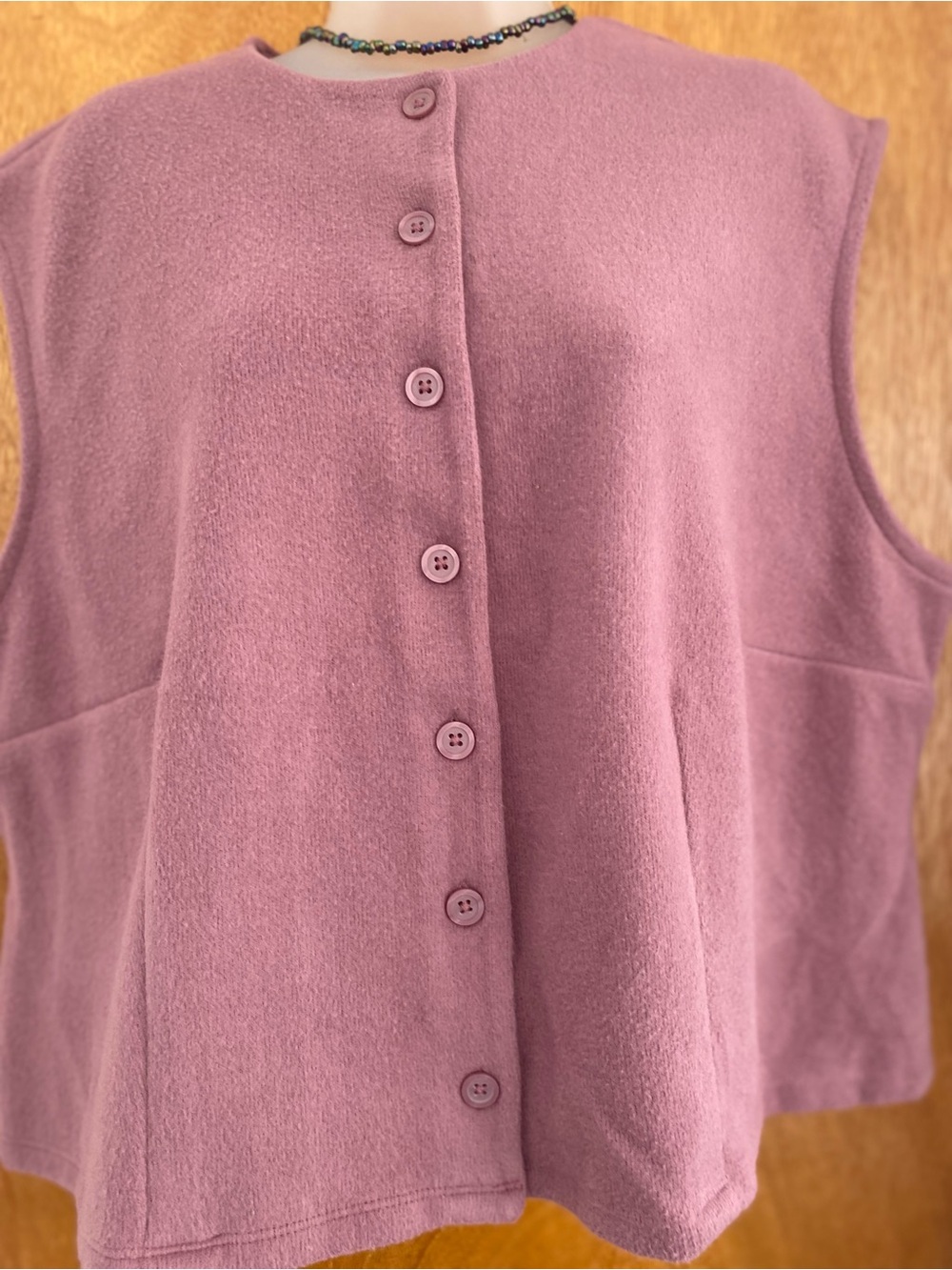 a new day Mauve Button-Front Sleeveless Top